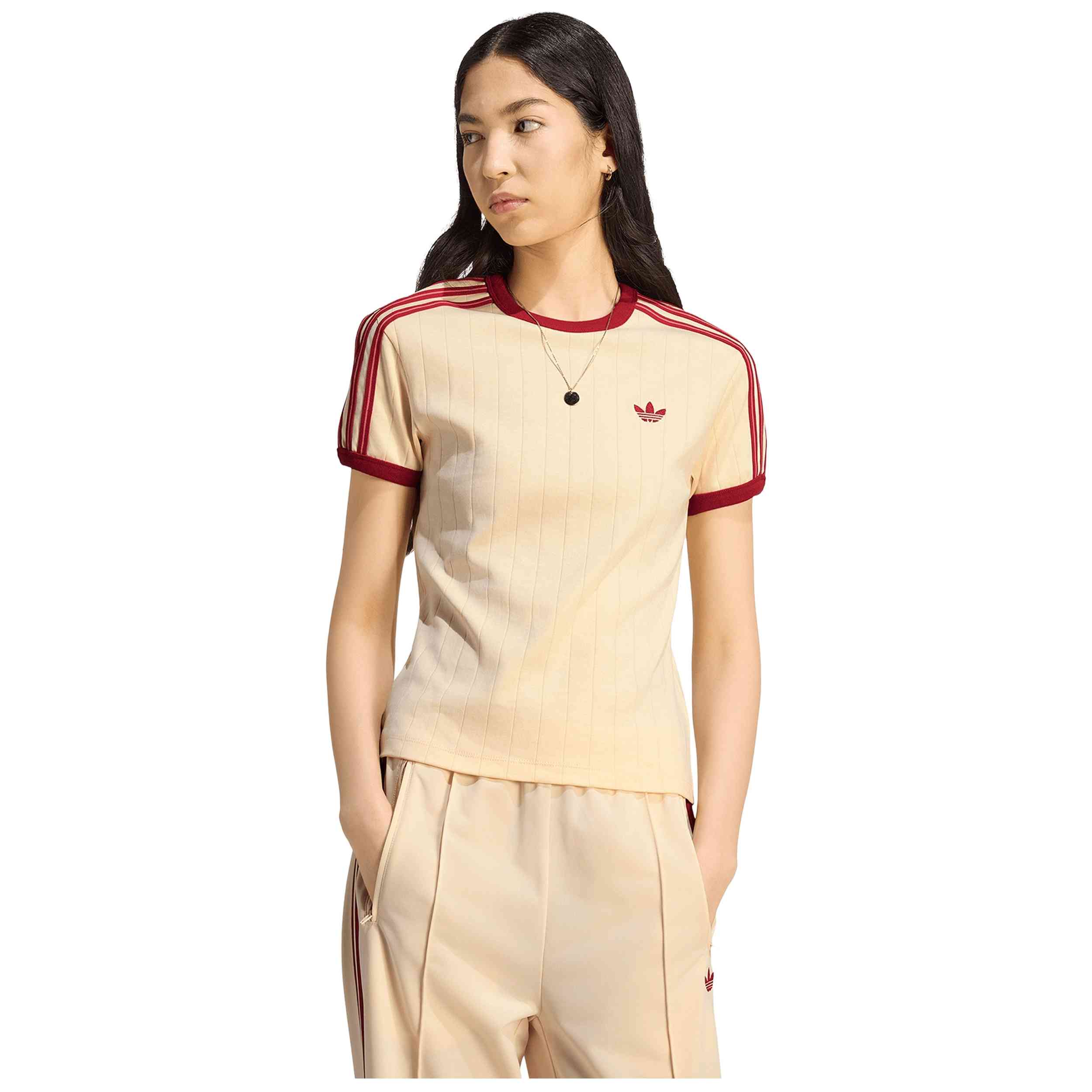 Camiseta Entallada De Manga Corta Finas Rayas adidas MKP