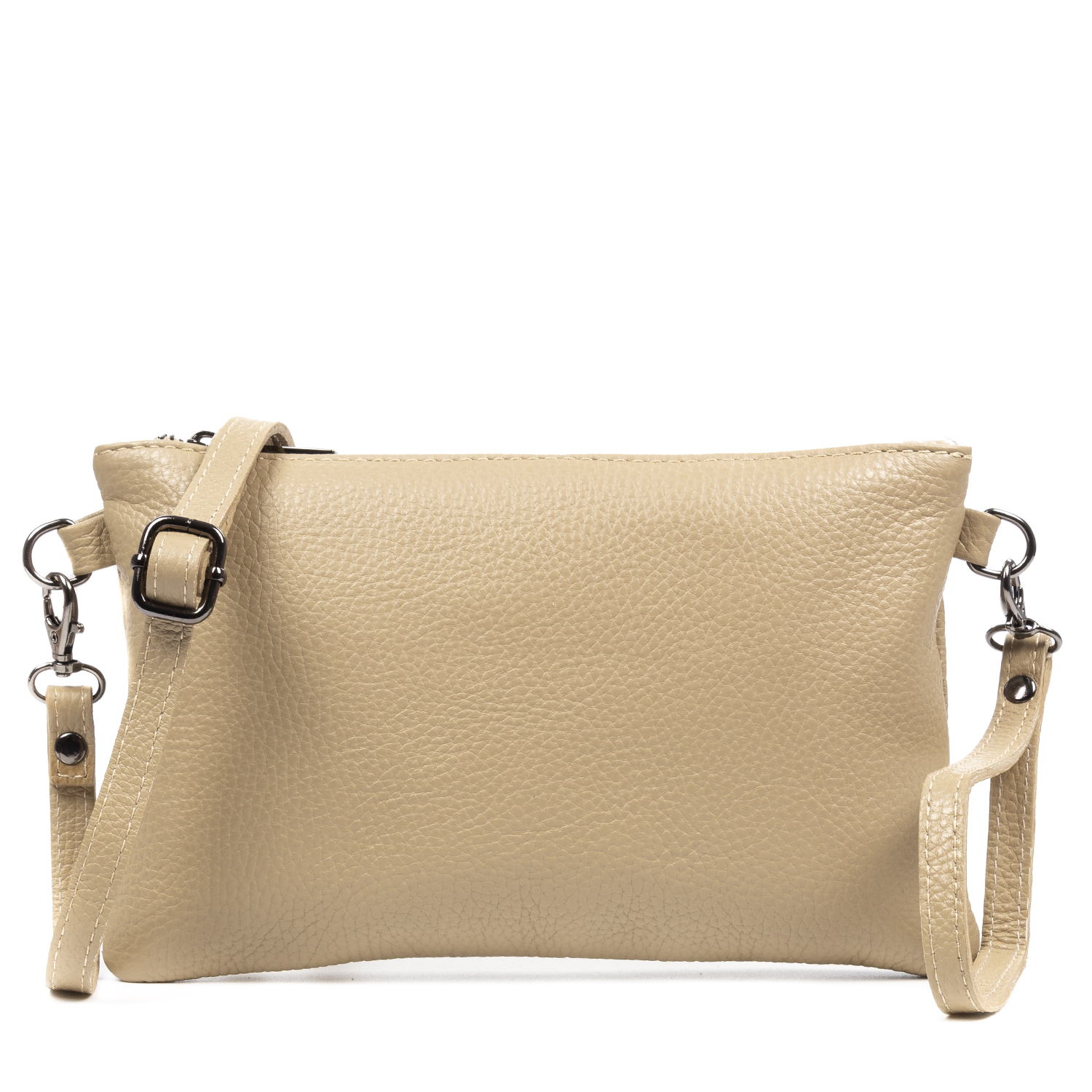 Firenze Artegiani. Albenga Bolso bandolera de mujer de piel auténtica acabado dollaro. Made in Italy. Vera Pelle Italiana.