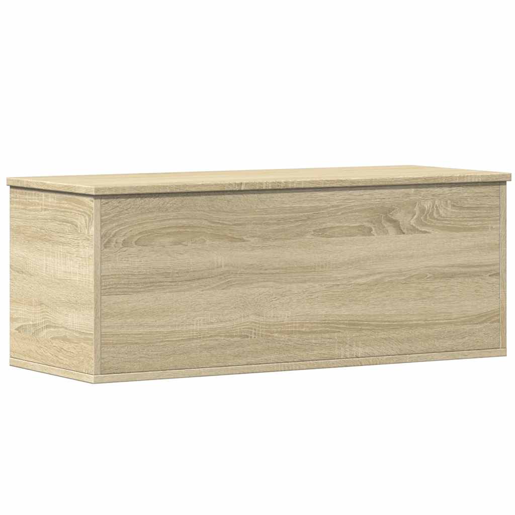 vidaXL Caja de almacenaje madera de ingeniería 90x35x35 cm en color Negro/Marrón roble/Gris hormigón y más