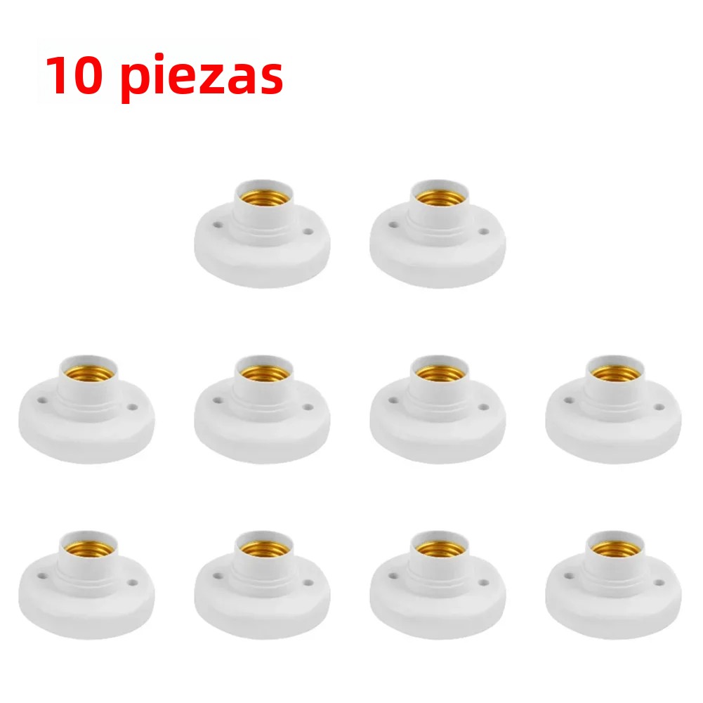 TK Soporte De Bombilla De Tornillo E27 1-20PCS 220V Base De Lámpara Blanca Adaptador De Soporte Para Luz De Techo