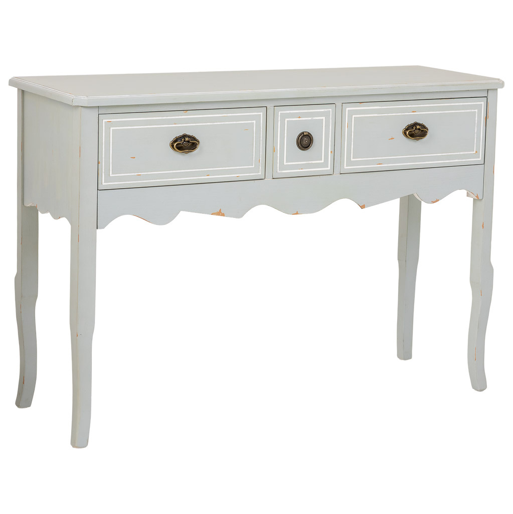 Wonderlust Deco - Recibidor de madera con 3 cajones 120x40x82,5h cm Blanco 120x40x82,5h cm