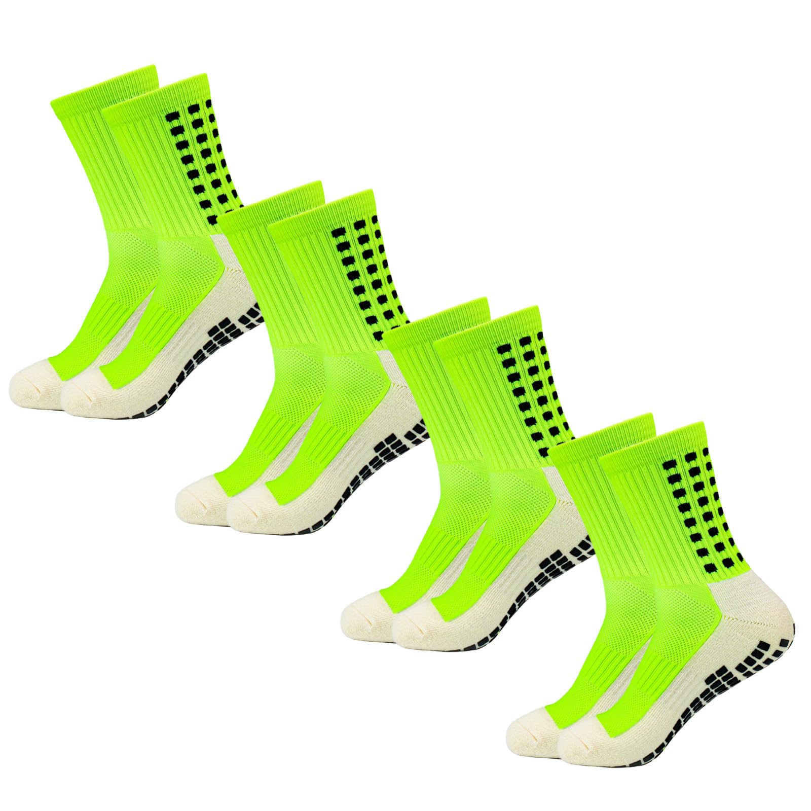 4 Pares De Calcetines De Fútbol Para Hombres Antideslizantes Con Pads De Grip Para Baloncesto Y Otros Deportes Material Poliéster