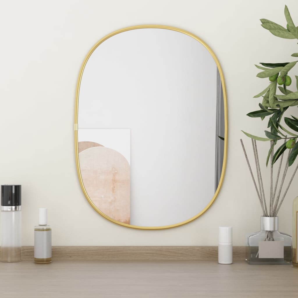 vidaXL Espejo de Pared Dorado Colgante Dormitorio Tocador Salón Decoración Color Dorado,  Negro,  Plateado y mas