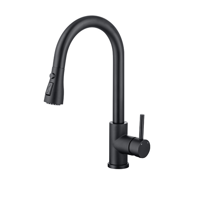 CA Grifo de Cocina Negro with Rociador Extraible 360 Grados-Monomando-Inoxide Maple