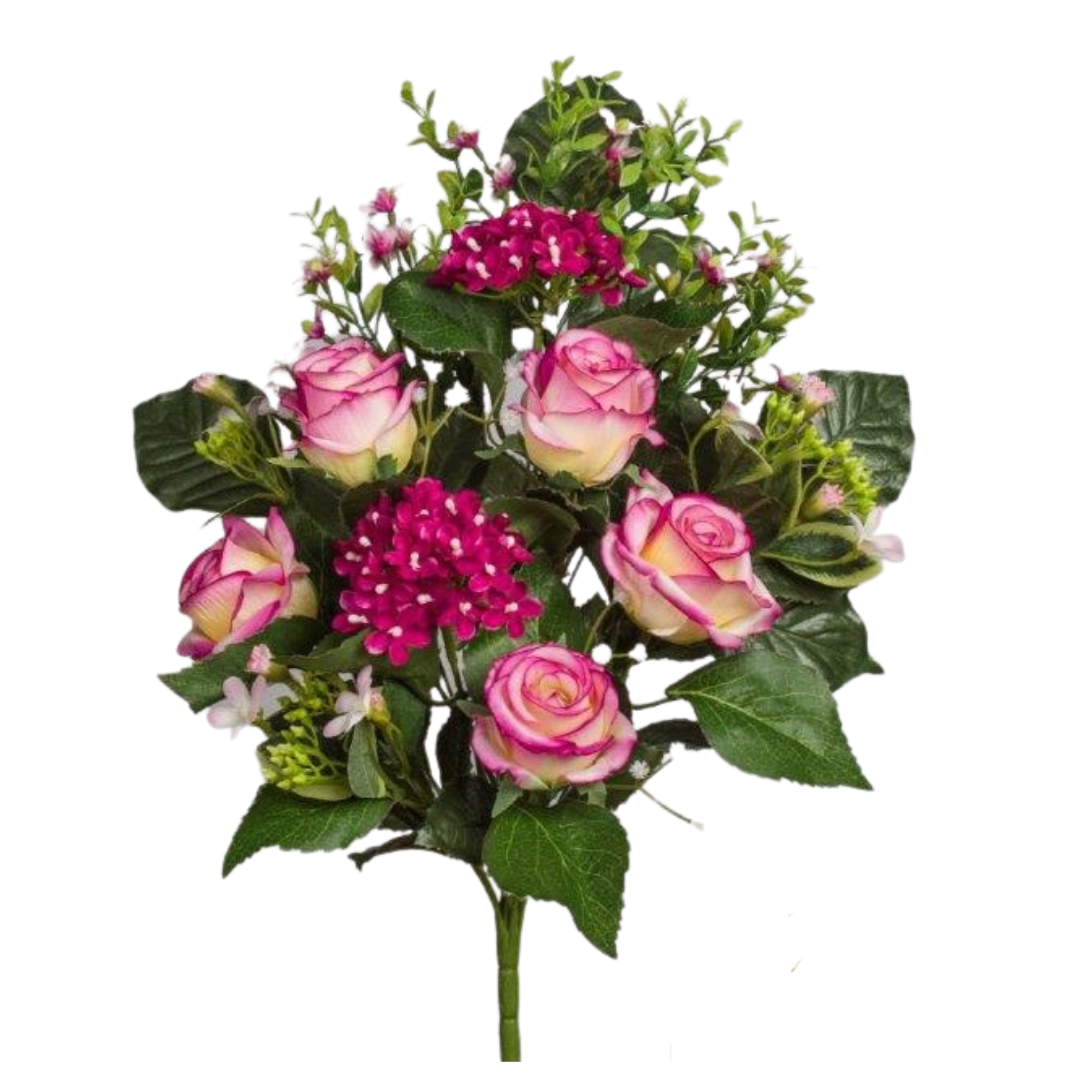 RAMO FLORES TIPO PALMA ROSAS/HYDRANGEAS ORTENSIAS VALIDO PARA EXTERIOR, TERRAZA, CEMENTERIO, DIFUNTOS REF.FC040176
