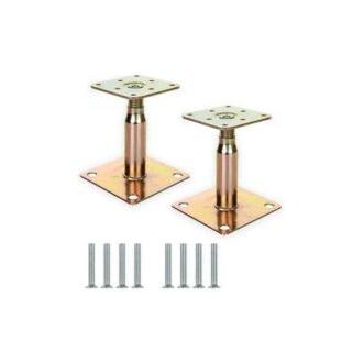 CA Juego de 2 soportes para postes elevados galvanizados, ajustables, de 100 a 150 mm, resistentes, para techos de construcción, de DEBUNS