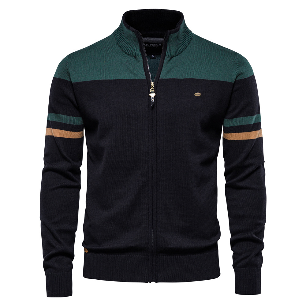 TK Cárdigan de punto para hombre, ideal para otoño e invierno. Suéter con cremallera. Moda masculina.