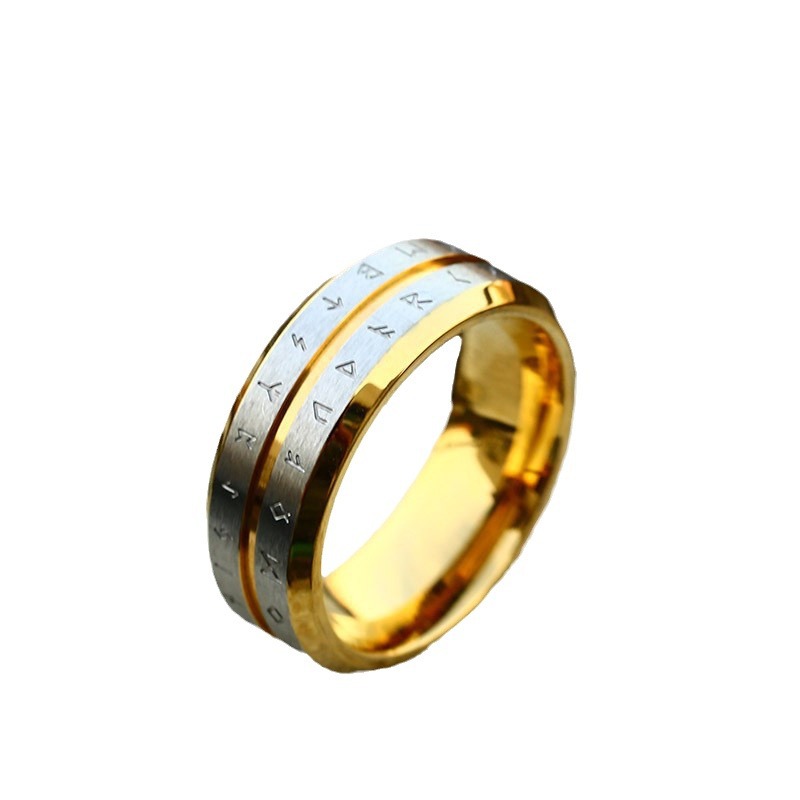 Anillo Vikingos de Runa, Moderno y sencillo, de Maple de Titanium, ideal para parejas, ideal Como GIFT para Navidad.