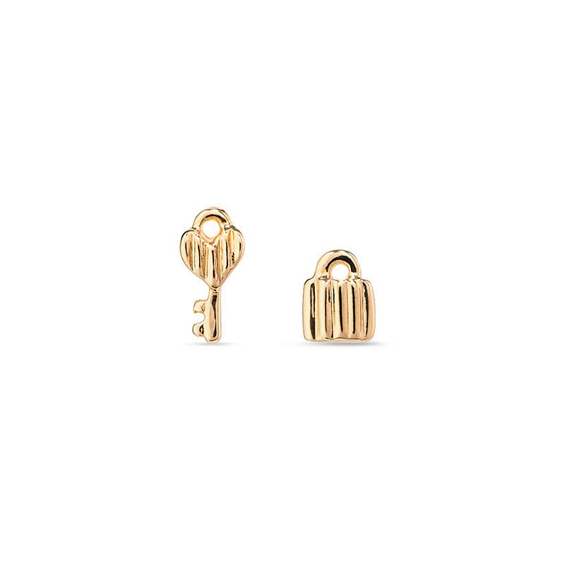 Pendientes UNOde50 Confident Llave y Candado Baño Oro PEN0885ORO0000U