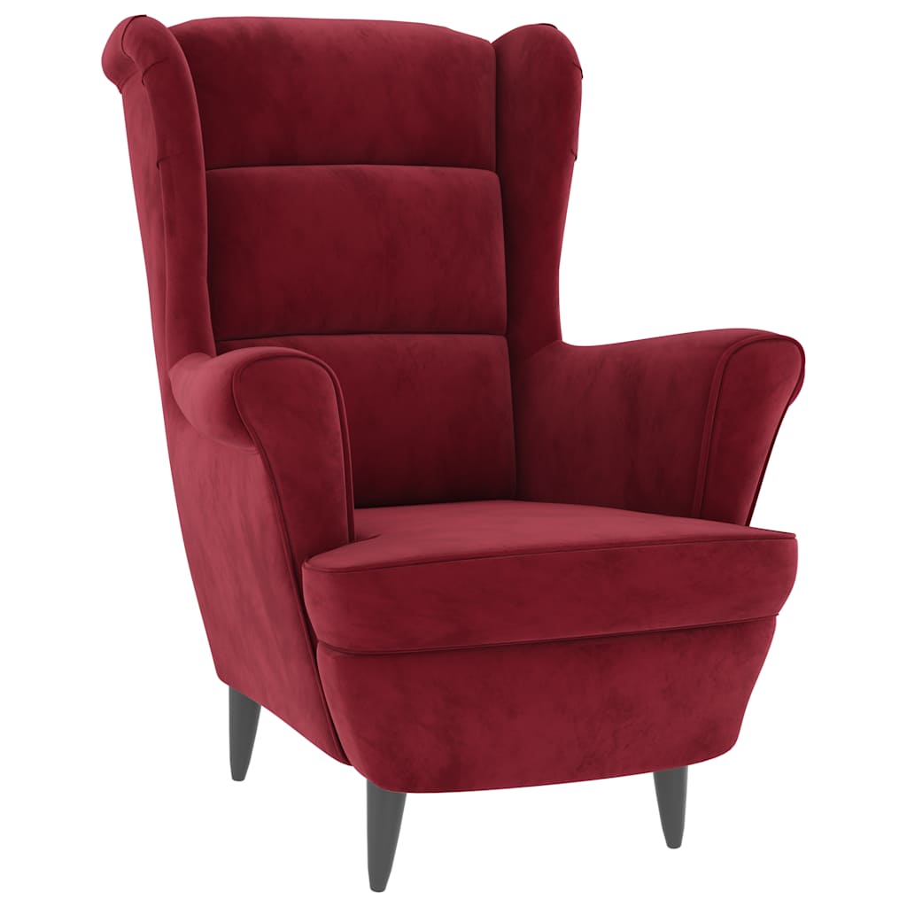 vidaXL Sillón de tela color vino