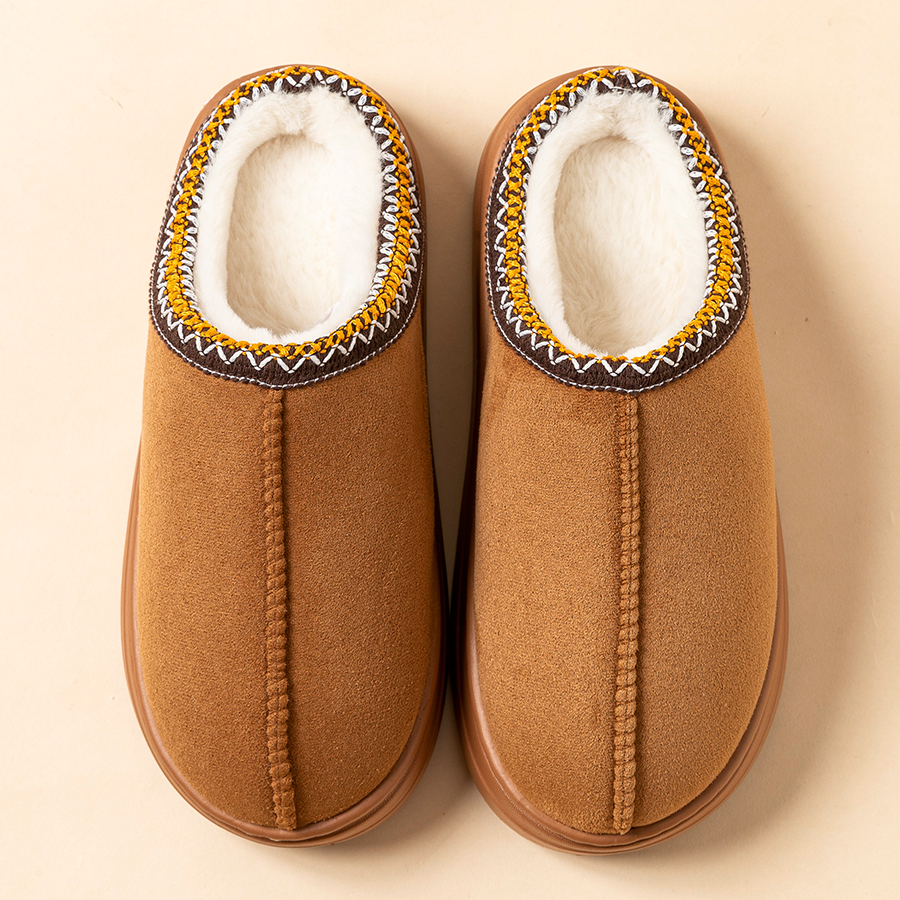 TK Zapatillas De Invierno Para Mujer Con Peluche Suave Antideslizante Suela Cómodas Para Interior Y Exterior Resistentes Al Escorzo Zapatos Casuales Para Parejas