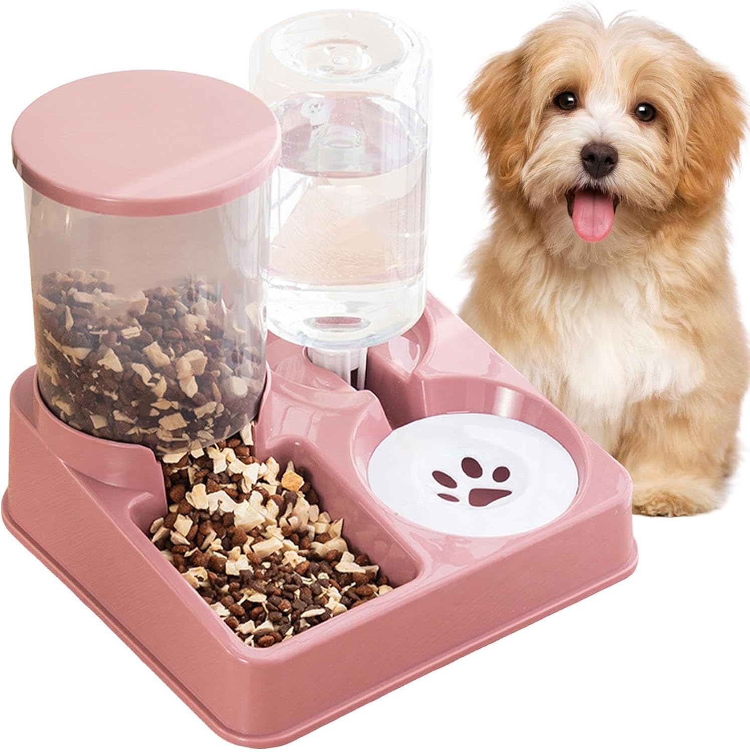 TK Comedero automático para mascotas, dispensador físico, bebedero automático para gatos, bebedero de acero inoxidable para gatos, dispensador de comida 2 en 1
