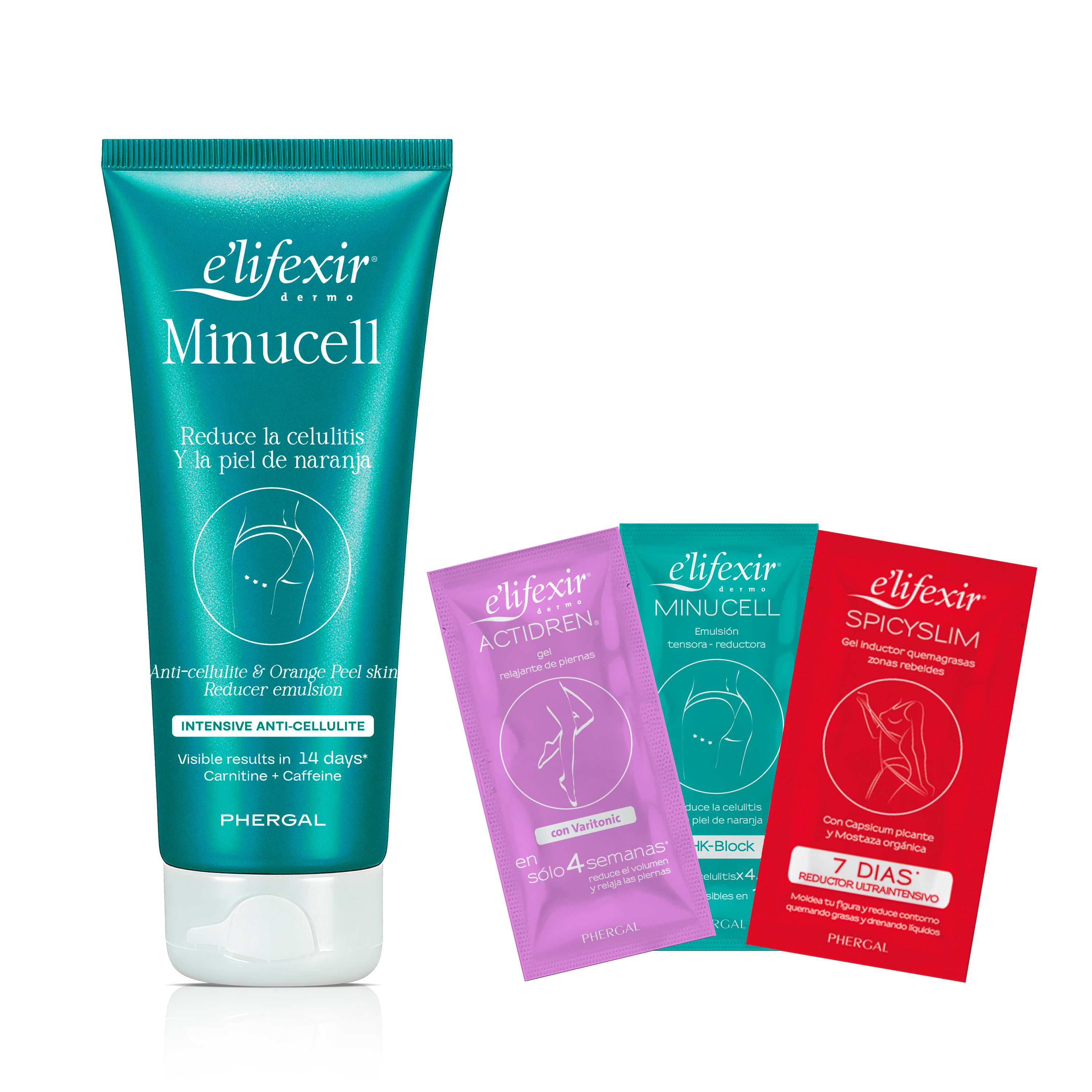 Elifexir Minucell + Muestras de Regalo | Crema Anticelulítica Hidratante | Tensa Y Remodela El Contorno Corporal | Piel De Naranja | 200 ml + 6 ml