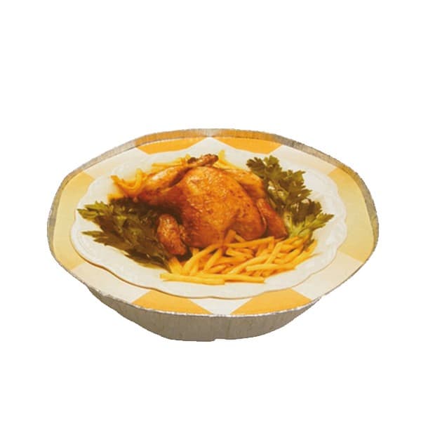 MONOUSO | Tapa Cartón Agujeros Envases Ovalado Pollo 2400ml (125 Uds)