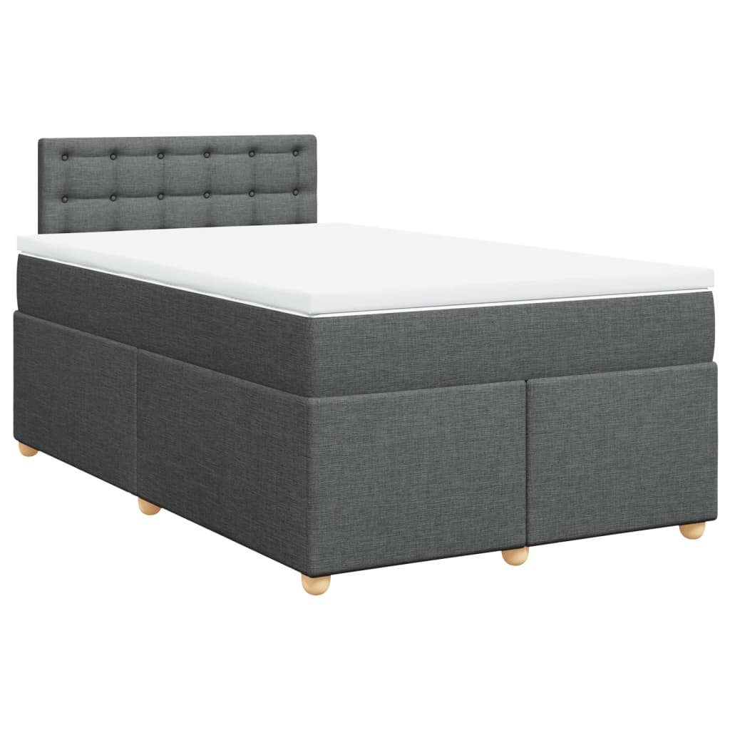 vidaXL Cama box spring con colchón tela gris oscuro 120x190 cm
