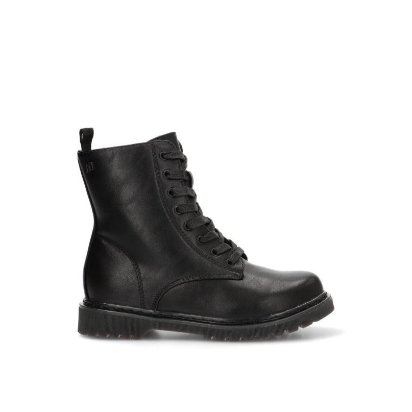 Botin Militar Mustang - Mujer - Suela Plana - Modelo 54164 - Color Negro