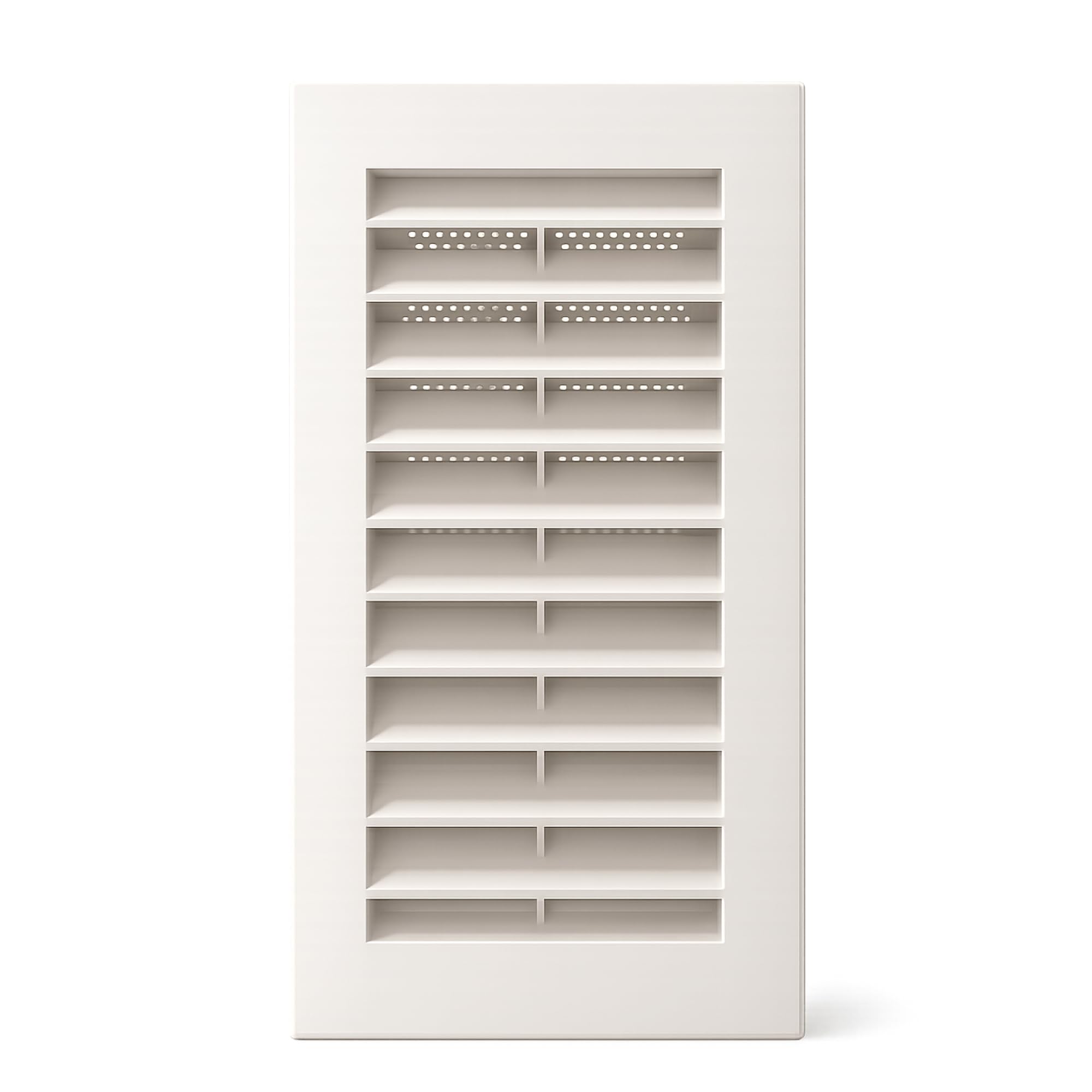 Rejilla de Ventilación con Mosquitera 26,5 x 14 cm Rejilla de Aire para Pared con Filtro Anti Insectos PVC Blanco Ventilación Interior y Exterior para Baño Cocina Garaje Trastero