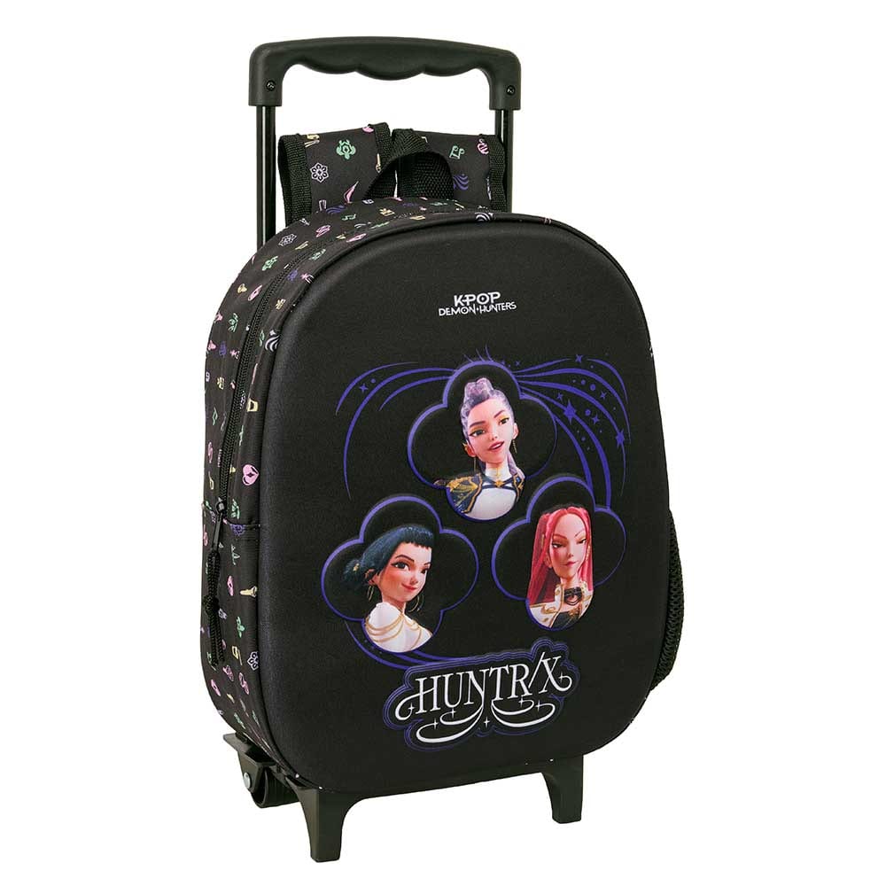 SAFTA | Mochilas Escolares K-Pop Demon Hunters Sound, Modelos Mini, Guardería 3D con Leds, Junior, Doble, Extensible, 3D Termoconformado, Adaptables a Carro, para Portátil 14" y con Ruedas Compact Evolution, Mochilas con Licencia Oficial