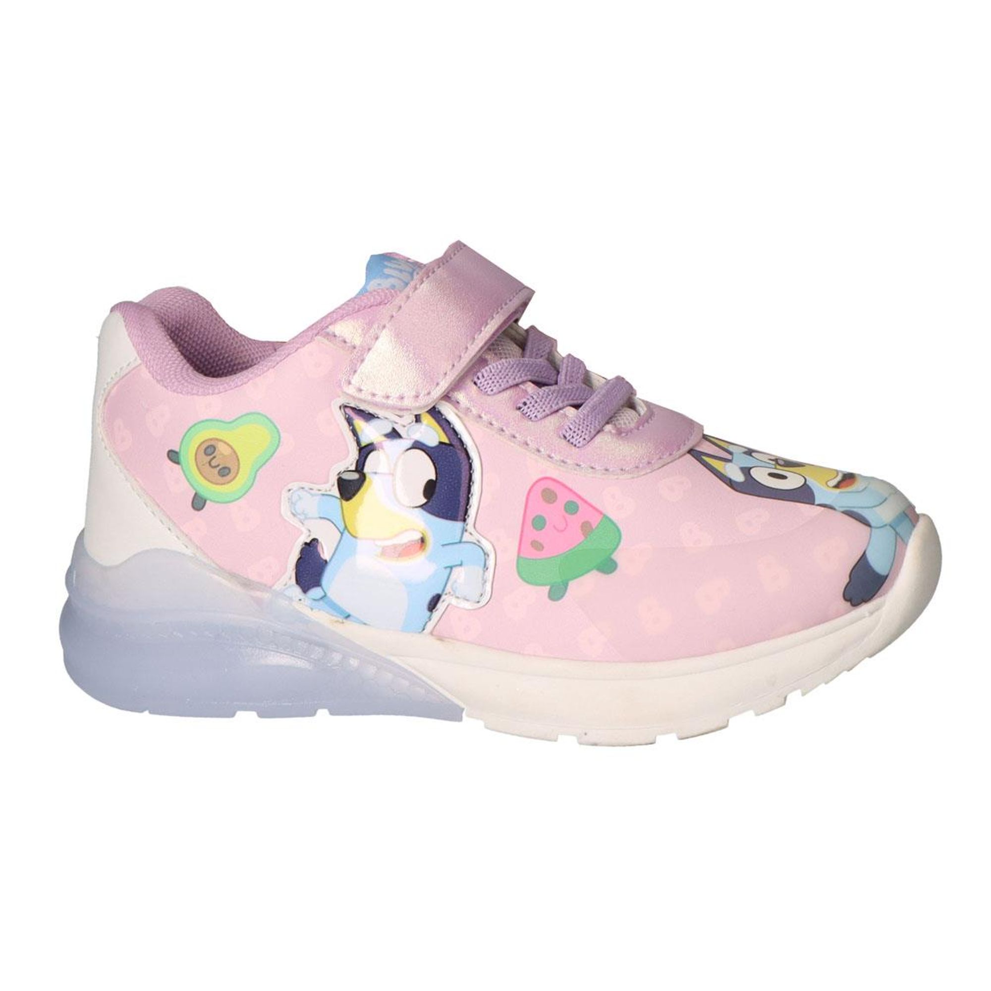 Zapatillas Deportivas Bluey para niñas, calzado infantil con luces led en suela, diseño rosa con gráficos divertidos, ideales para uso diario y actividades escolares