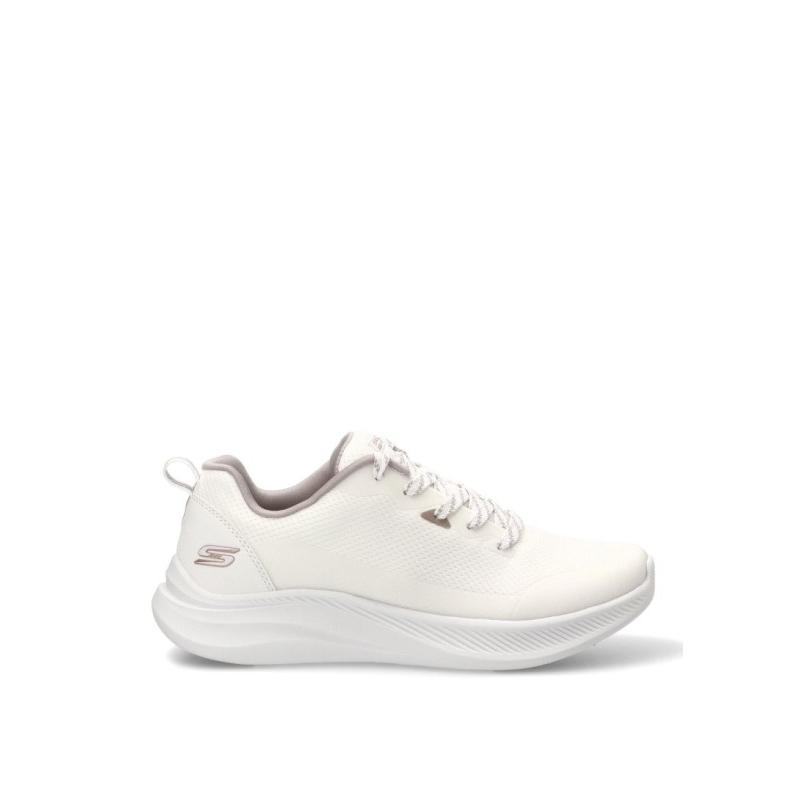 Zapatillas Casual Skechers - Mujer - Suela Plana - Modelo 117730 - Color Blanco