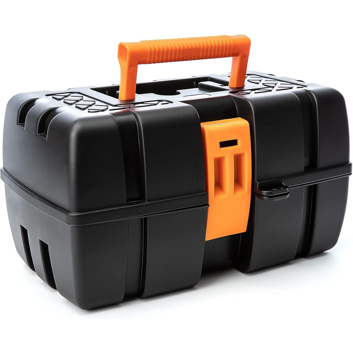 Caja de Herramientas Grande con 3 Cajones Desplegables – Organizador Multiusos para Bricolaje, Hogar y Pesca – Compartimentos para Tornillos y Accesorios – Plástico Resistente a Impactos – 36 x 20 x 20 cm