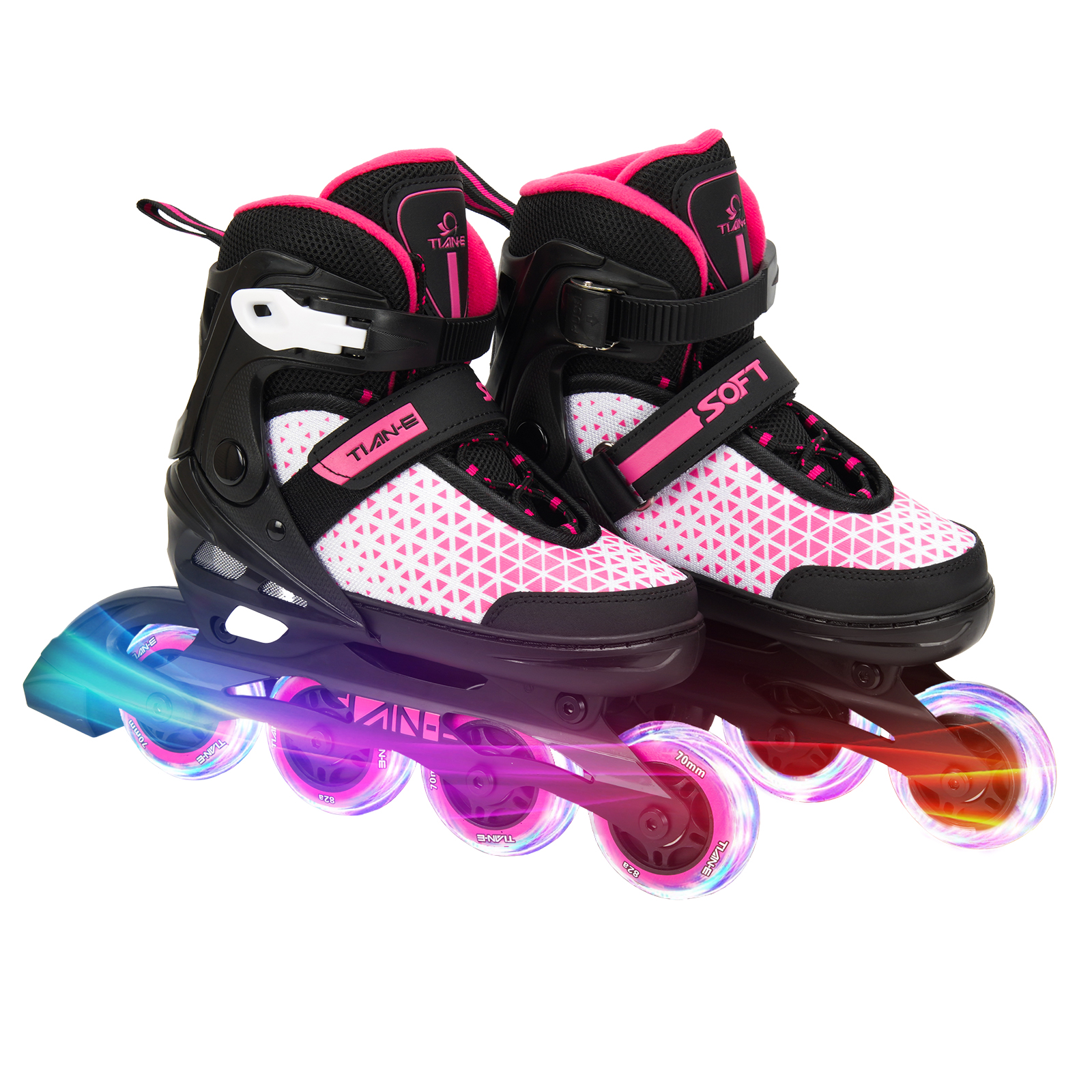 ALLINLIFE Patines en Línea,Patines en Línea para Niños y Adolescentes,Patines 4 Ruedas con Ruedas Luminosas Tamaño Ajustable,Uso en Interiores Exteriores