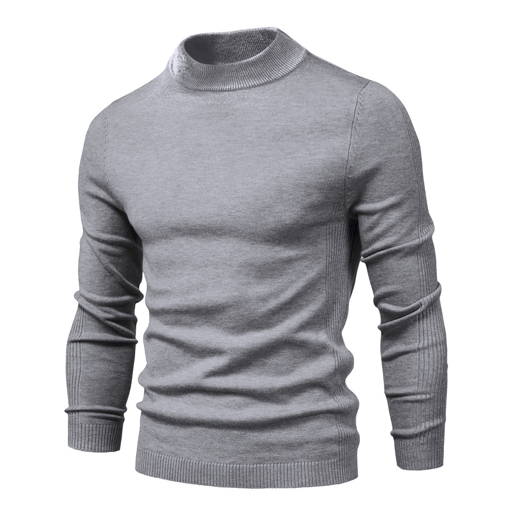 TK Suéter cálido y grueso de otoño e invierno para hombre, suéter delgado de cuello medio para hombre, suéter multicolor para hombre