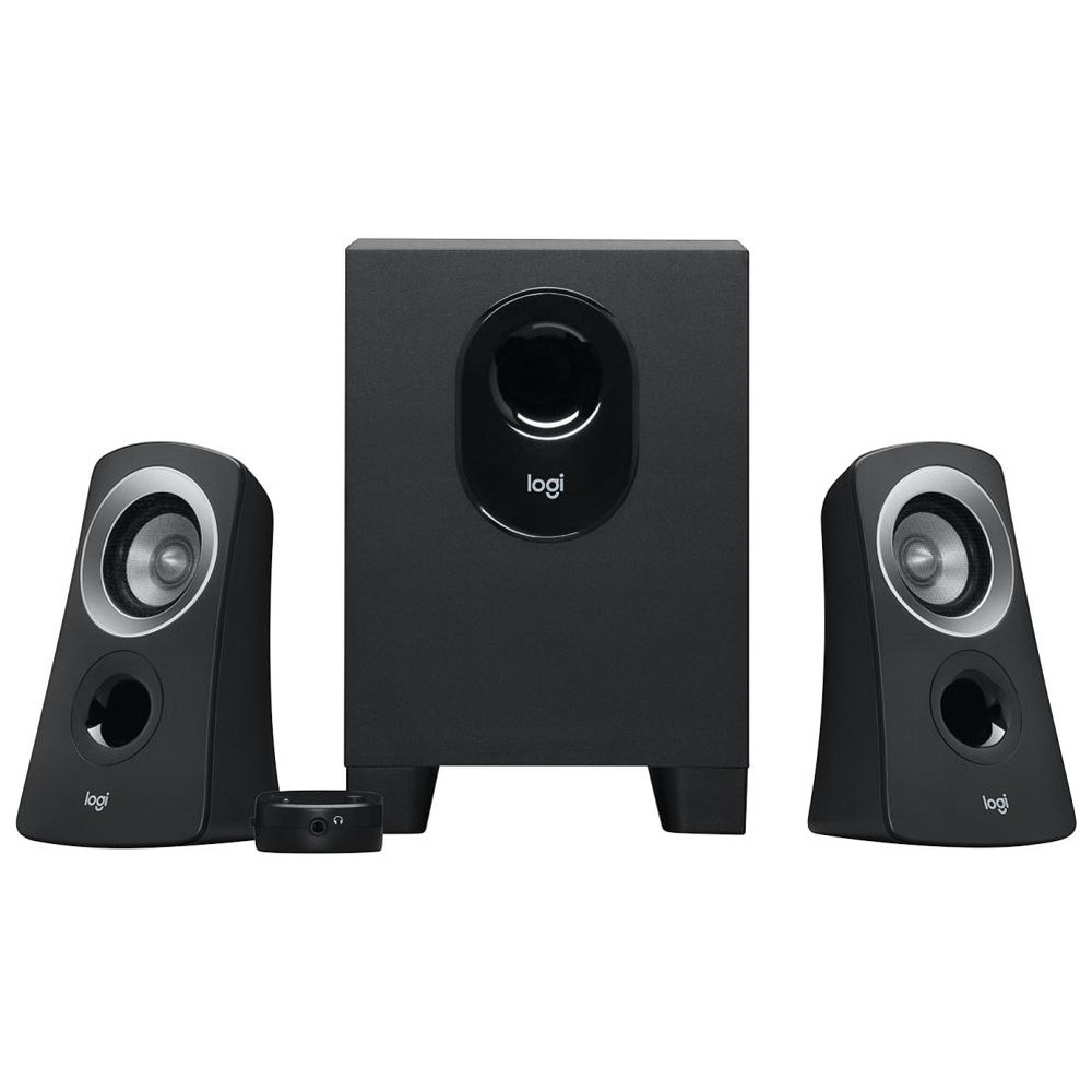 Logitech - Altavoces 2.1 Z313 con subwoofer compacto y control cableado para PC, potencia de 25 W RMS, sonido equilibrado negro