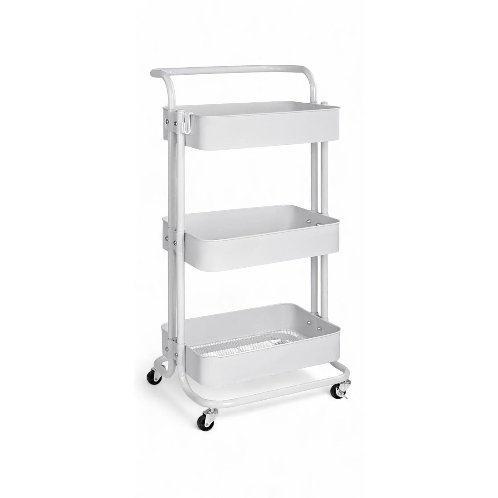 ORION91® - Unidad - Carro resistente metal con multiusos ruedas blanco 82,5 x 40 cm blanco - spaziOrion91