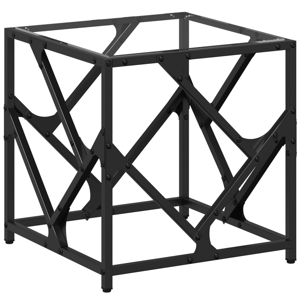 Vidaxl Mesa de Centro para Salón en Acero y Vidrio 40x40x41 Cm - Transparente y Negro