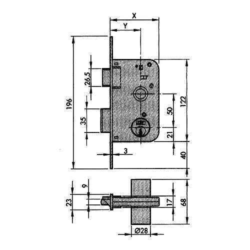 Cerradura embutir TESA 50-60 HL