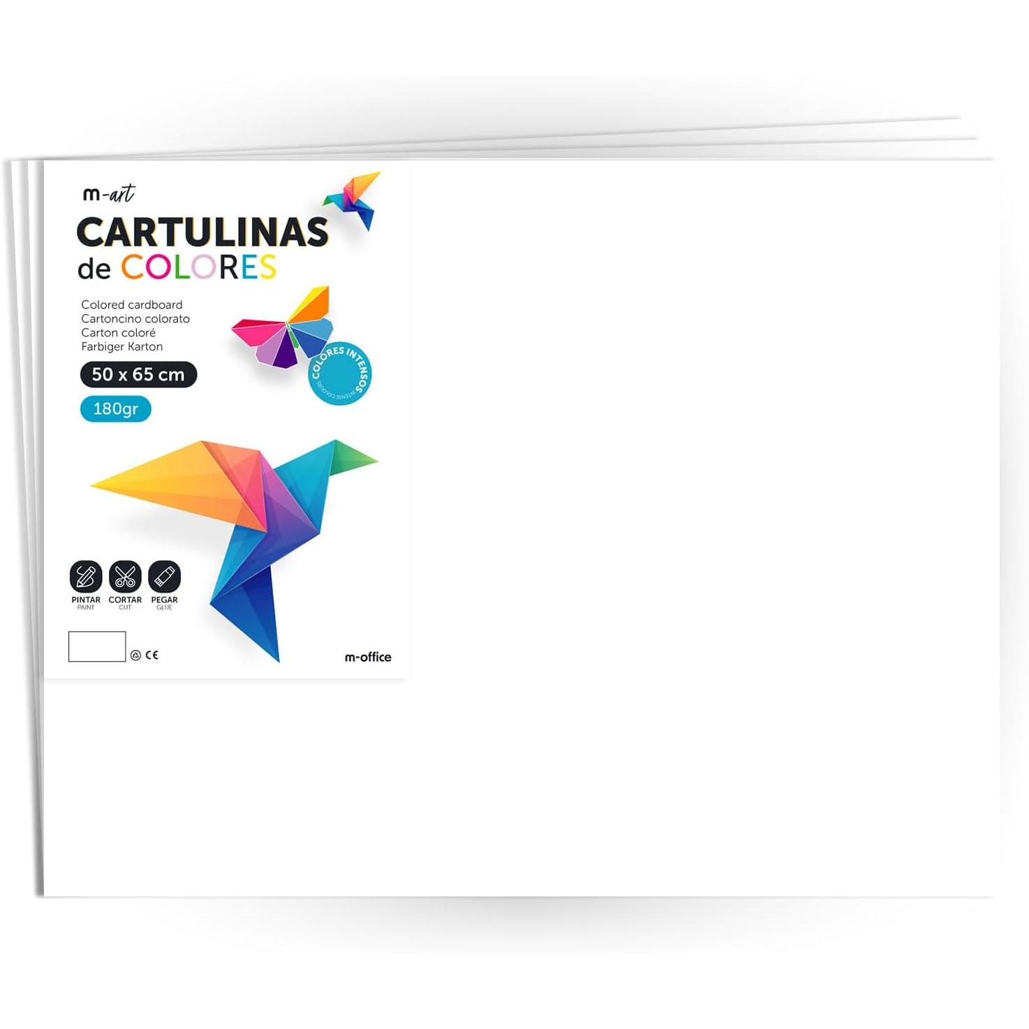 m-office Cartulina Colores Intensos 50x65cm 180gr para Manualidades