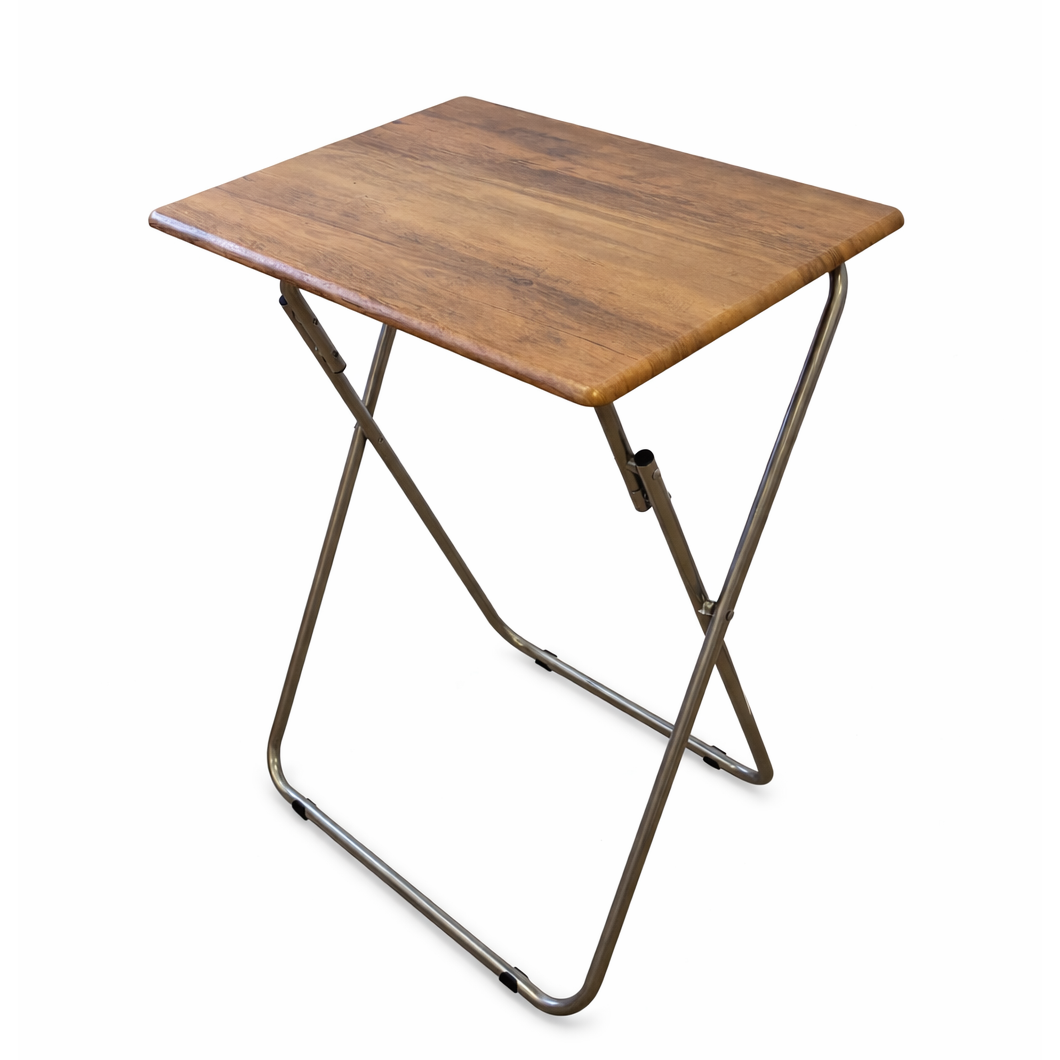 Mesa Plegable Multiusos con Estructura Metalica y Tablero Madera. Mesa Auxiliar Antideslizante y Resistente para Cocina, Salon, Dormitorio, Oficina o Estudio. (48x38x66 cm)
