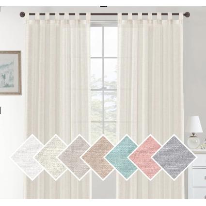 Om Home Cortinas de Lino para Salón,2 Piezas,Visillo Translúcido, Cortinas with Ojales modernos, Decorativas para Ventana, Habitación y D