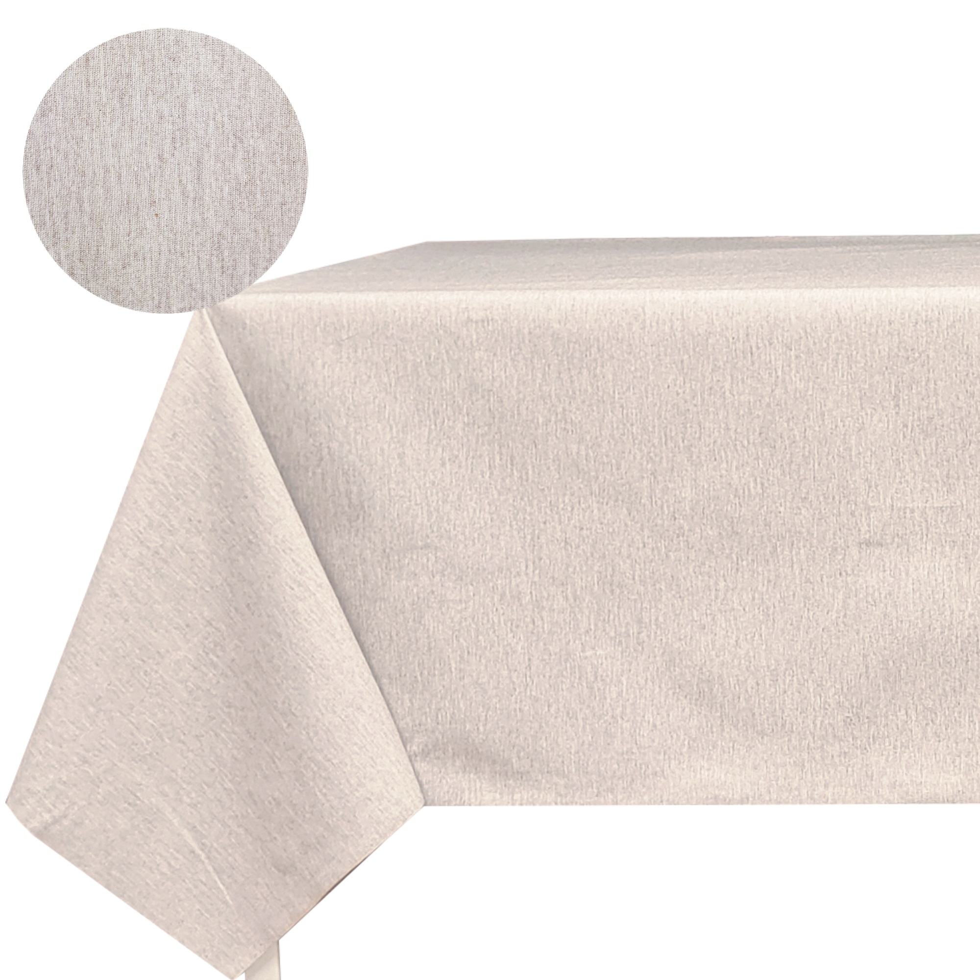 Mantel de tela resinada suave, rectangular, impermeable y fácil de limpiar, moderno y liso color beige, ideal para cocina, comedor, salón, balcón, jardín y picnic