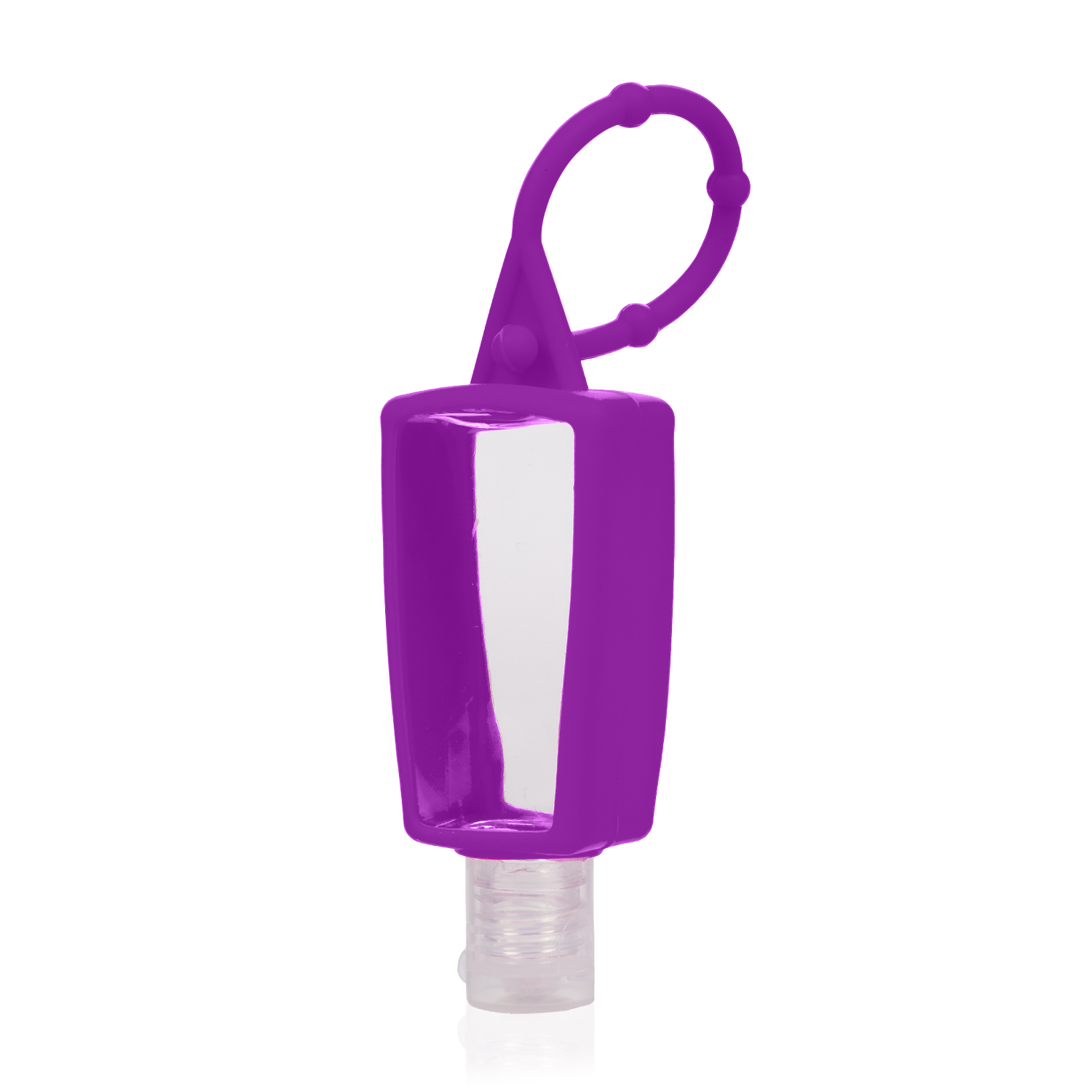DAM.Llavero botella higienizante de manos alcohol rellenable 30ml de silicona con colgante 3x3x10cm