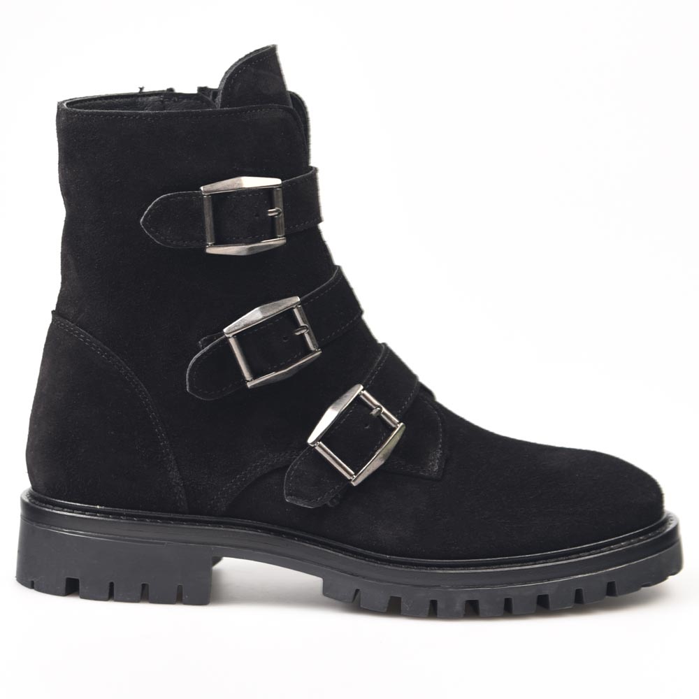 Botines para mujer de piel fabricados en España Alpe Hebillas 52091105 Negro