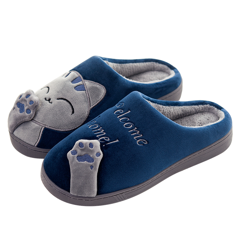 TK Zapatillas De Invierno Para Mujer Con Decoración De Gato Kawaii Cómodas Y Con Lona Llena De Peluche Zapatos De Pies Calientes Para El Hogar