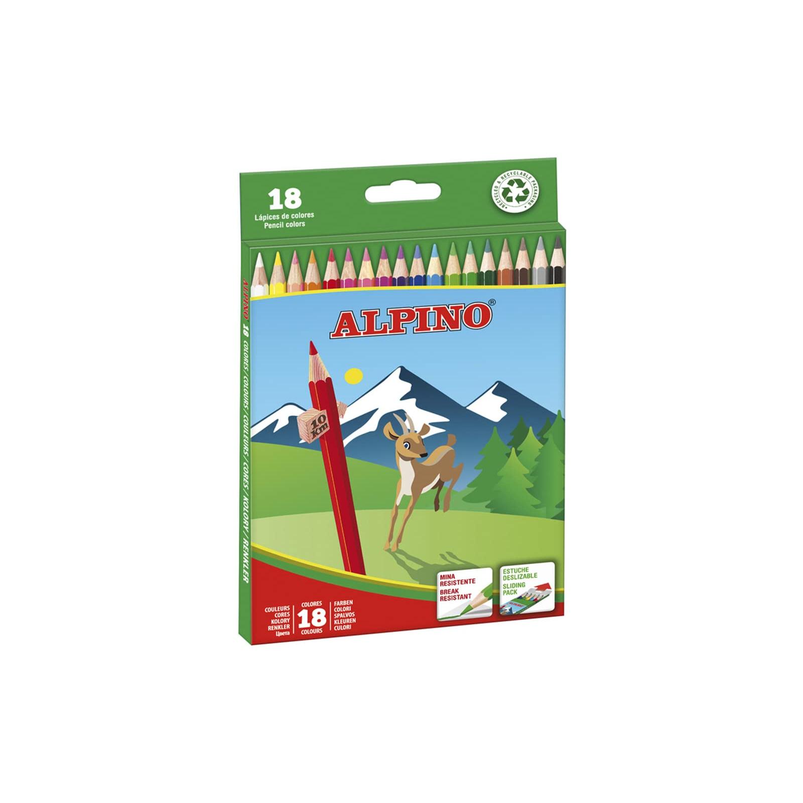 Alpino Lápices de Colores 18 Unidades  Lápices de Colores para Niños  Dibuja y Colorea con Colores Vivos y Brillantes  Material Escolar  Estuche Lápices de Colores