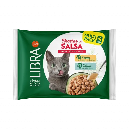Libra Cat Comida Húmeda en Salsa de Pollo y Pavo para Gatos 340 GR