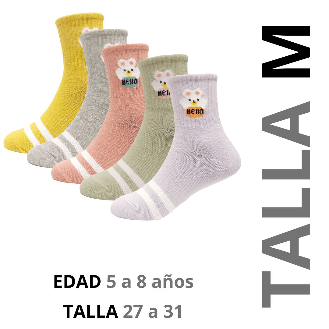 Balseti Calcetines de algodón para Niños. Pack de 6 Pares de Calcetines Infantiles. Tallas únicas S, M y L