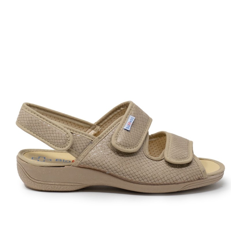 CABRERA 5128S BEIG SANDALIA DOS VELCROS SERPIENTE BEIG 37204 XLV