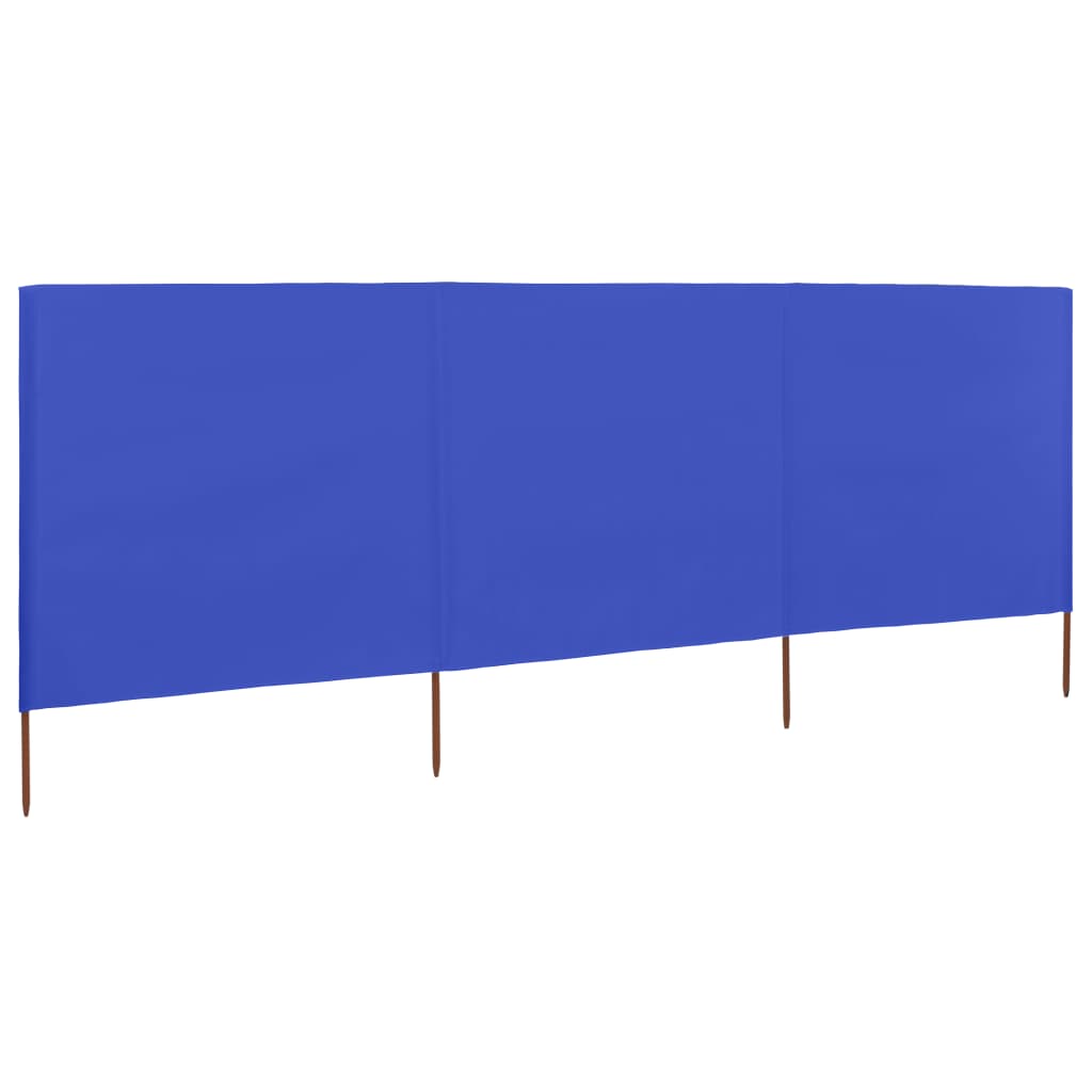vidaXL Paravientos de playa de 3 paneles de tela 400x120 cm Color Blanco arena, Verde, Antracita