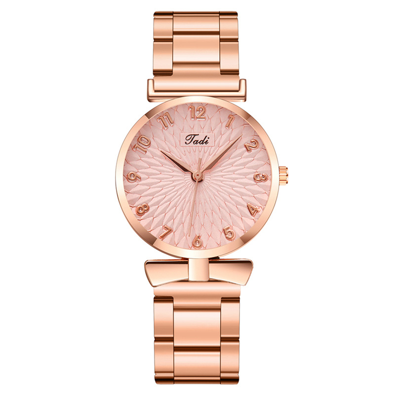 TK Fashion Digital Ribbon Sunflower Ladies Watch Reloj de cuarzo con correa de acero para mujer