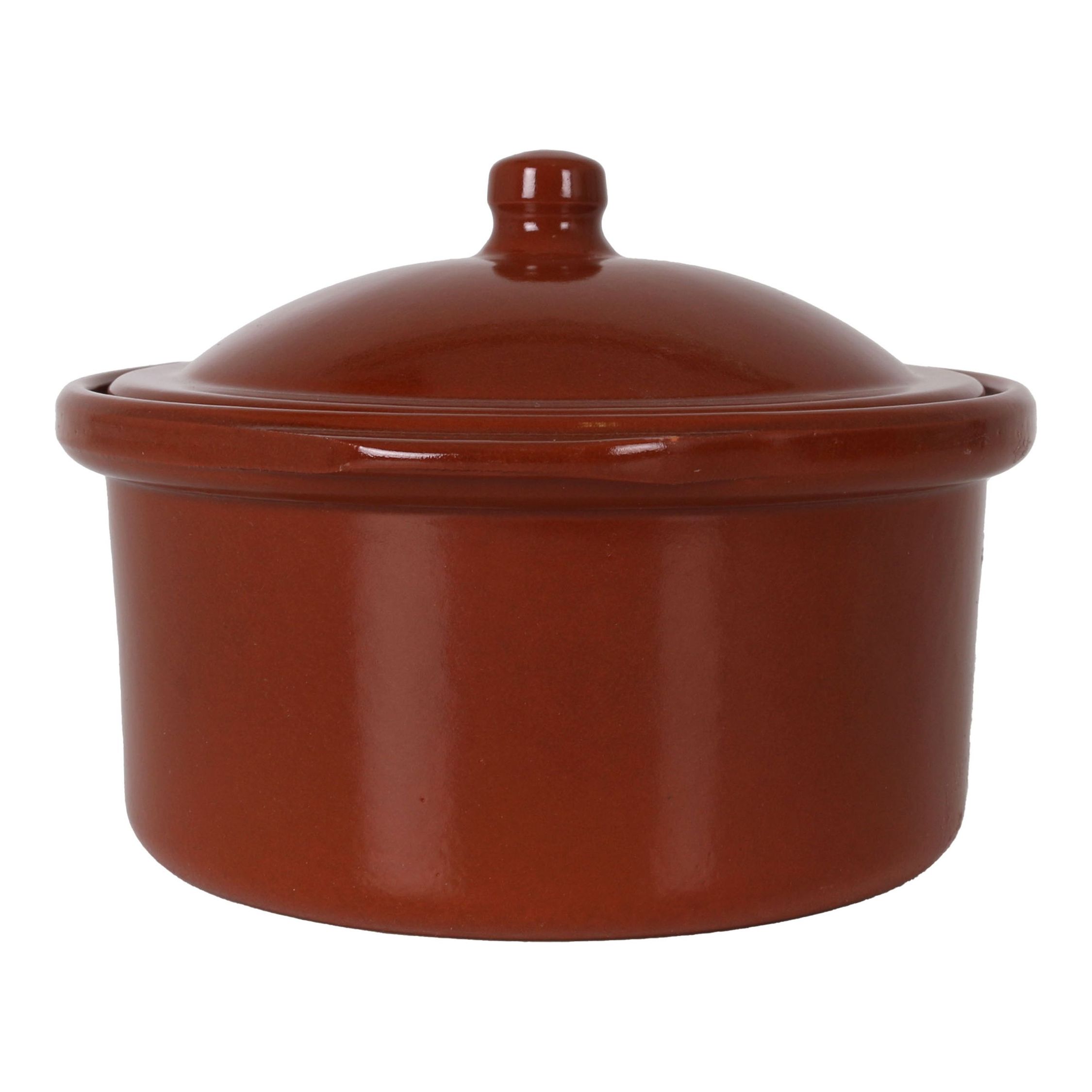 Azofra - Cacerola de Barro 16CM - Artesanal y Esmaltada Duradera - Ideal para Cocina Tradicional