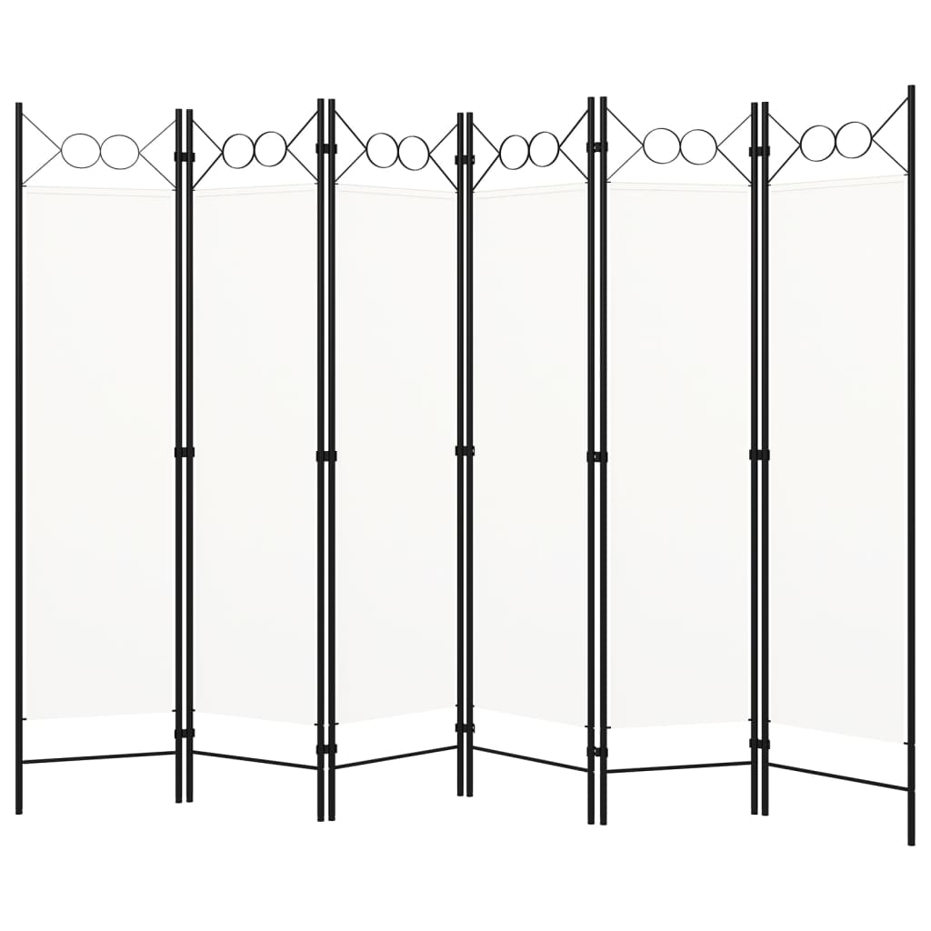 vidaXL Biombo divisor de 6 paneles 240x180 cm en color Negro/Antracita/Blanco y más