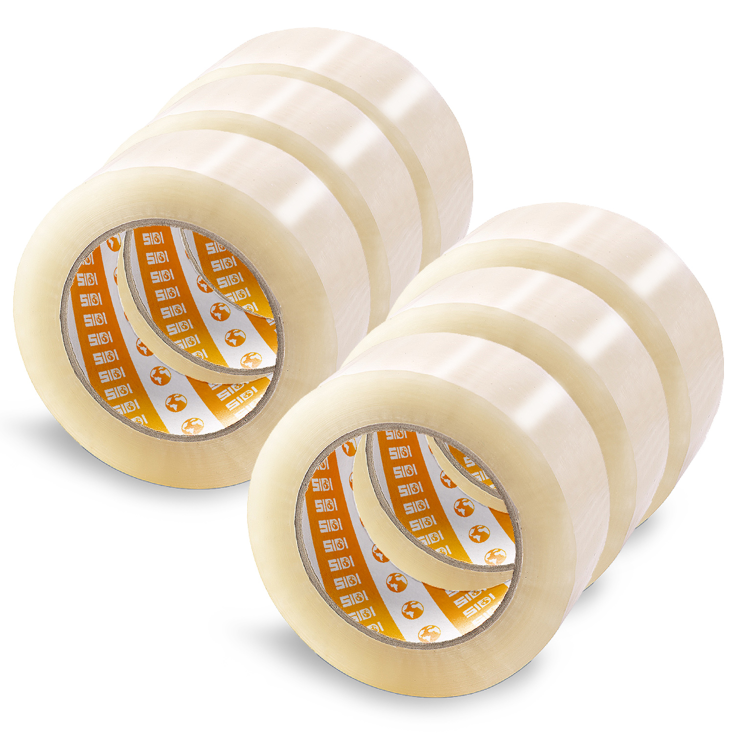 Cinta Embalar, Cinta Adhesiva Transparente, Precinto Embalar, Cinta de Embalar Cajas Mudanza y de Envío, Cinta Embalaje Transparente Ancha 48 mm x 120 m - SIDI (6 uds)