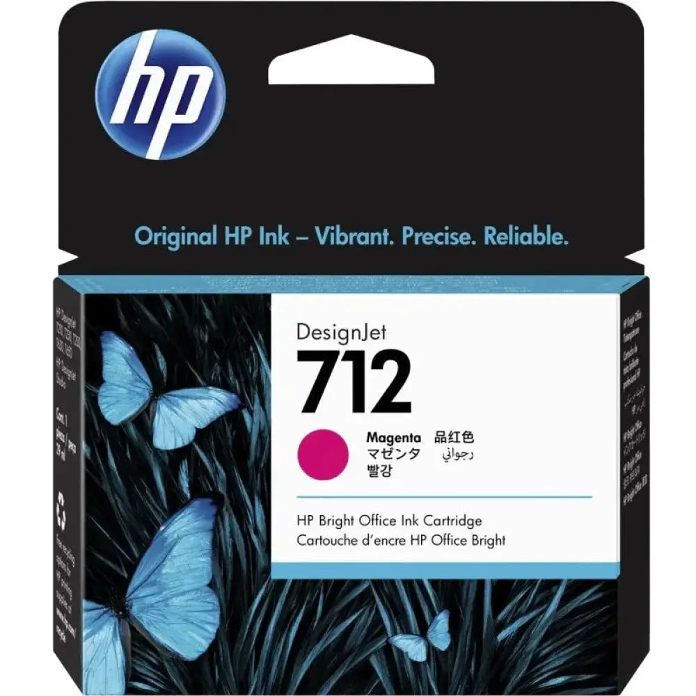 HP - Cartucho de tinta 712 magenta original para impresoras HP DesignJet T210, T230, T250, T630 y T650, tecnología inkjet térmica