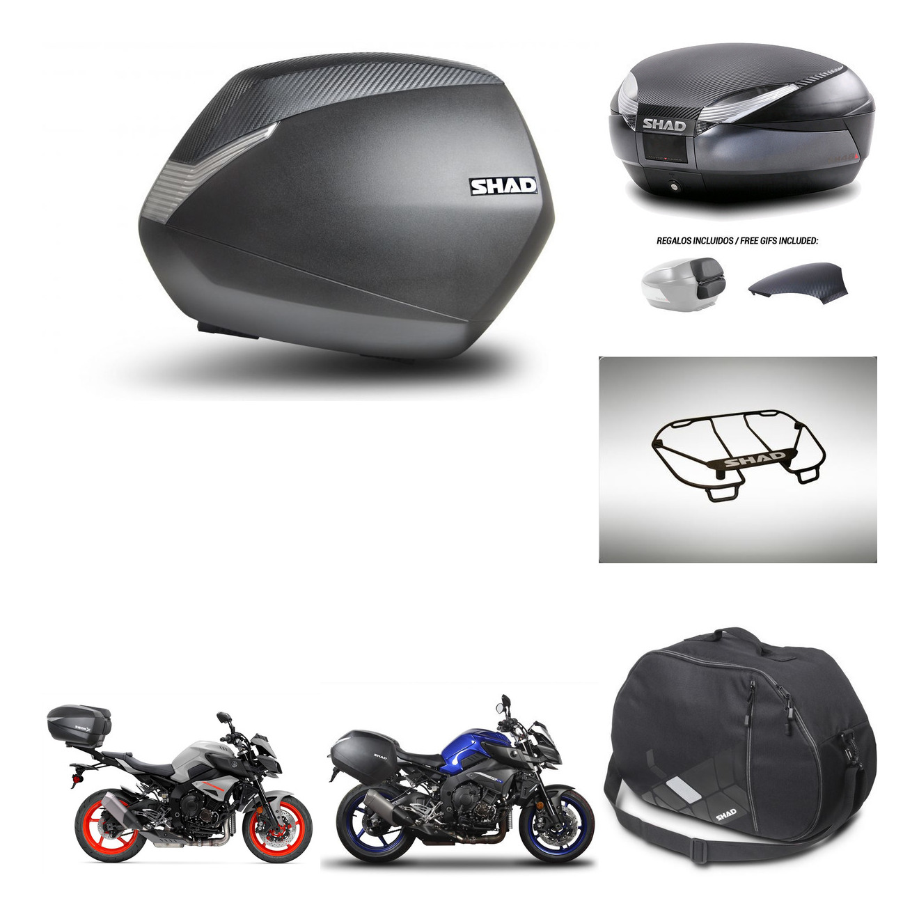 Baul Trasero + Maletas Laterales + Accesorios + Herraje 3P + Herraje Montaje Sh36 Sh 36 Sh48 KIT-257284