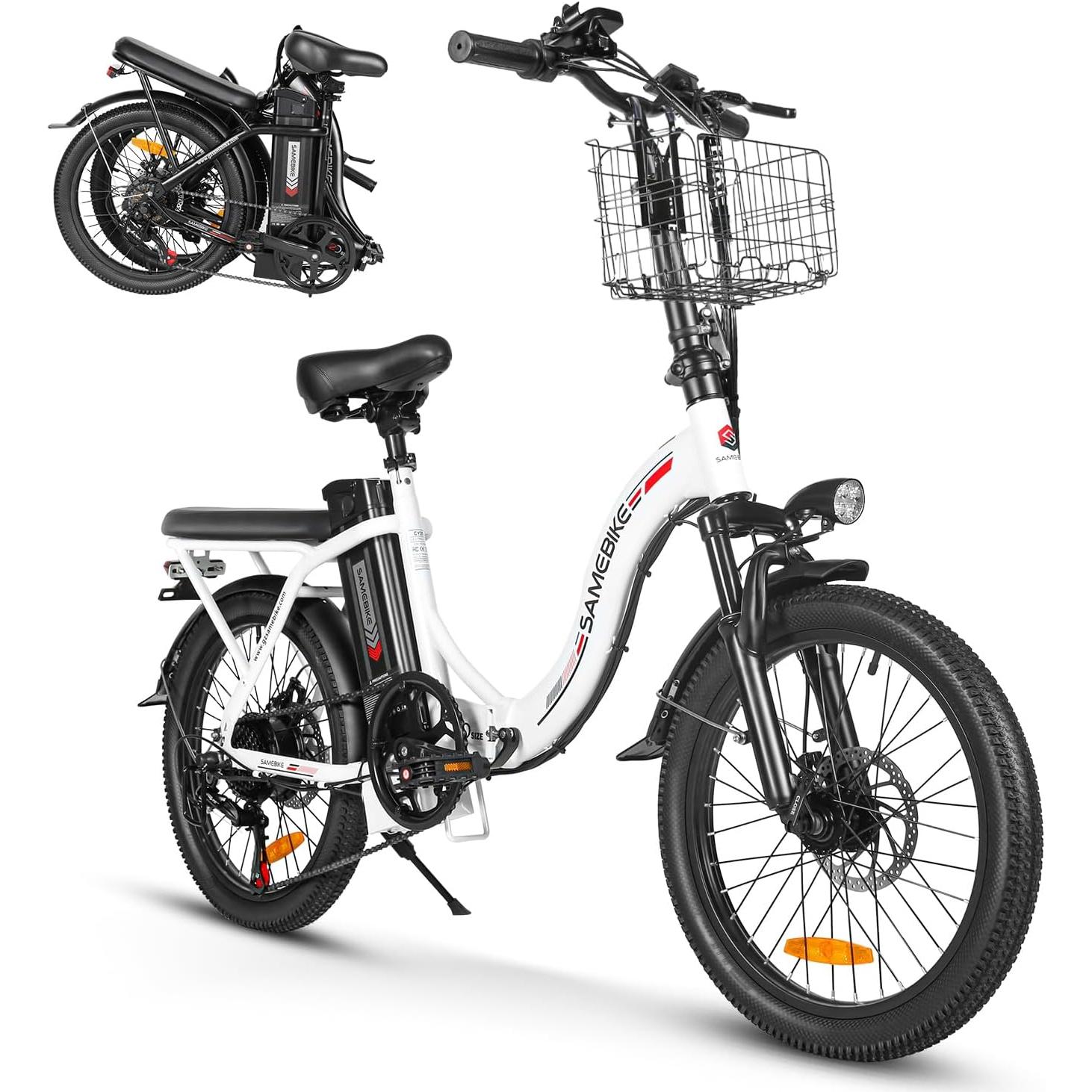 SAMEBIKE CY20-FT,Electric Bicycle,250W motor,36V14Ah battery,Max speed 25km/h, Assisted Mode max range >60km,7-Speed,20*2.35 inch Tires
